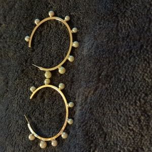 Pearl hoops  new  SALE ONE DAY